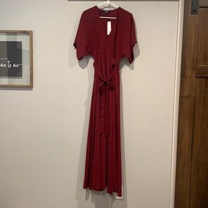 Full Length kimono sleeve wrap dress